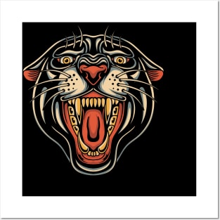 Panther head tattoo Posters and Art